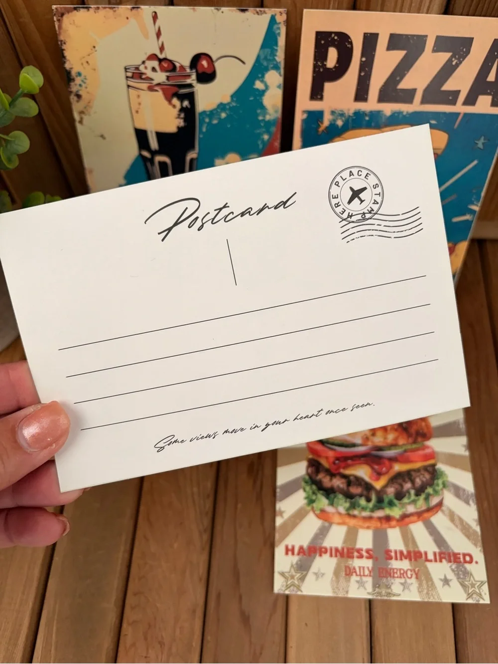 Set of 4 Retro Inspired Food Postcards, Vintage Style Kitchen Stationary